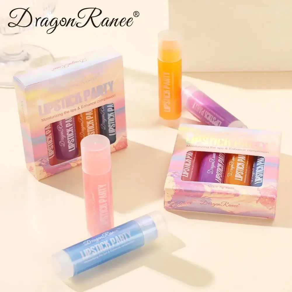 미러 글로스 립스틱 세트 4개입 반짝이는 플럼핑 수분 공급 지속력 있는 영양 립 메이크업