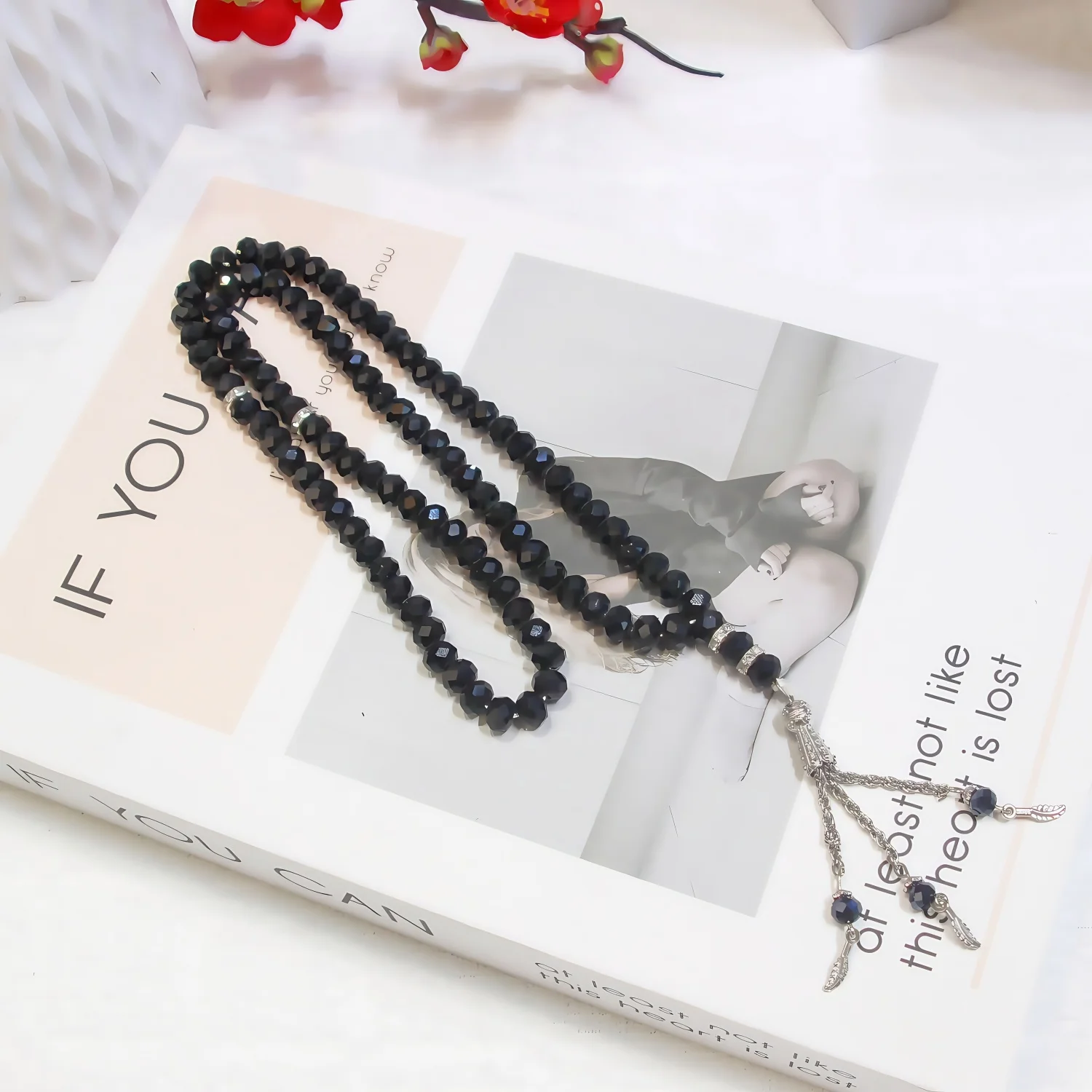 High‑transparency Crystal 99‑Bead Mala, 8‑mm Lustrous Beads, Prayer Hand‑held Long Strand for Gifting & Decoration