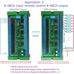 DC 12V 24V 8-48CH RS485 NPN PNP Input Output Port Remote Control Switch PLC IO expansion Board DIN35 Modbus RTU Module