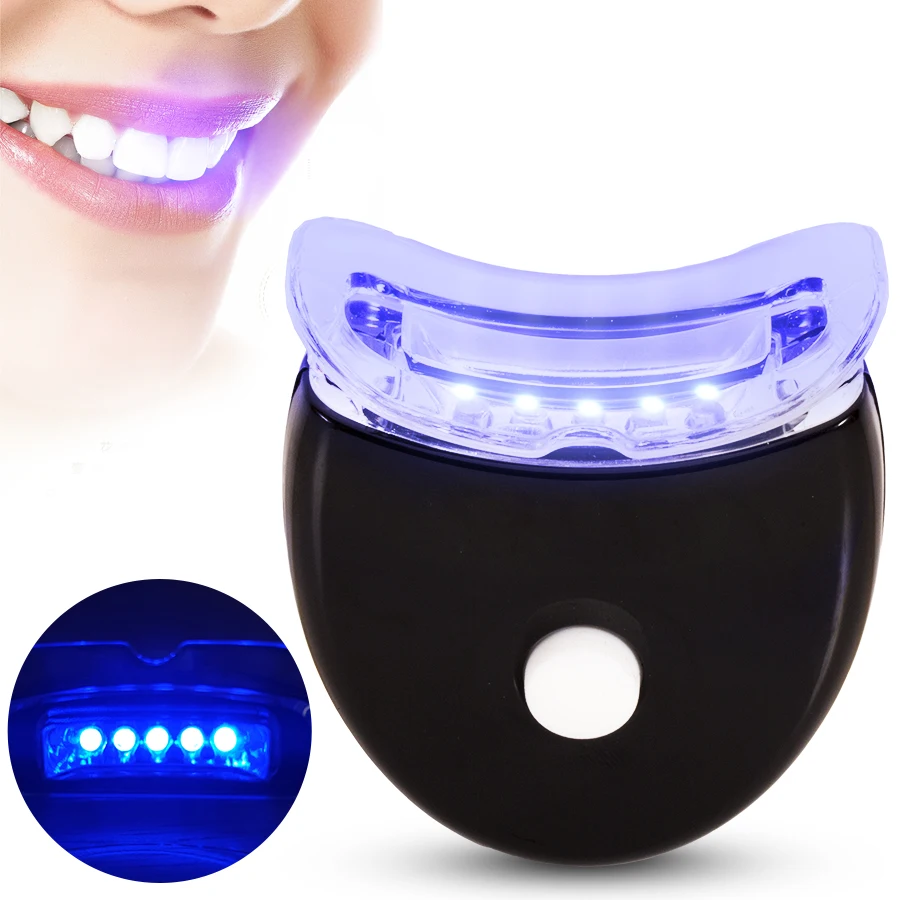 

Home Use Teeth Whitening Kit 5 Blue Lights Portable Teeth Bleaching Laser Mini Led Light Professional Tooth Whitener Droshipping