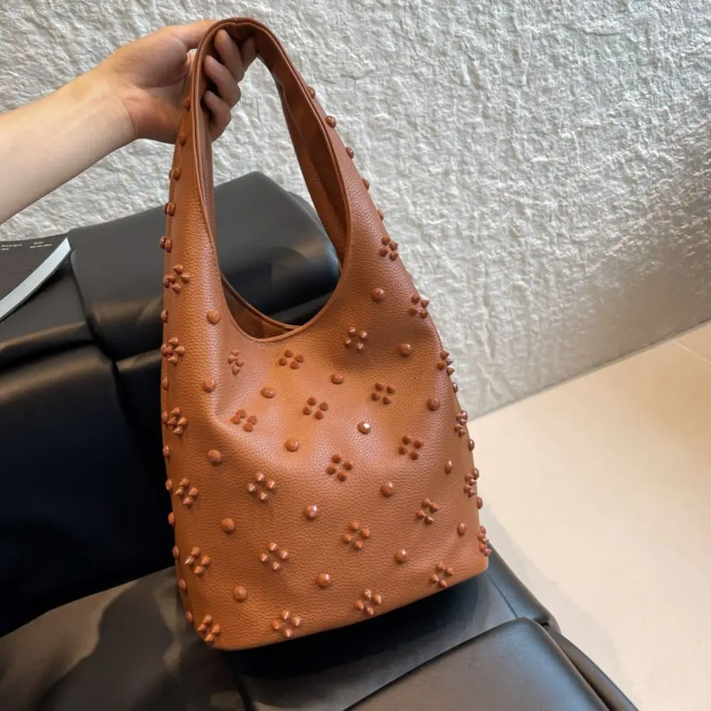 

Portable Metal Stud Rivet Shoulder Bag Punk Style Spicy Girl Underarm Bag Sweet Cool Handbag Y2k Underarm Bag Lady