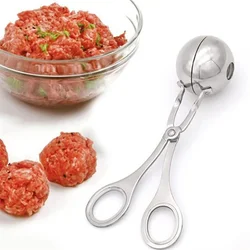 Kitchen Newbie Meatball Maker Toolor Stainless Steel Stuffed Meatball Clip DIY Fish Meat Rice Ball Maker Non-Stick Meatball Mold