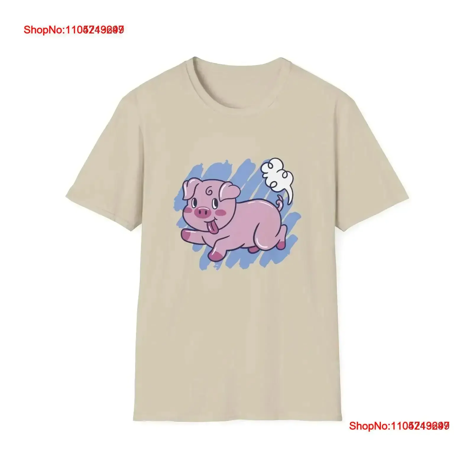 Funny Farting Pig T Shirt Laughing Cartoon With Gas Cloud vintage Washed streetwear Soft homme Stylish fashion Stretched