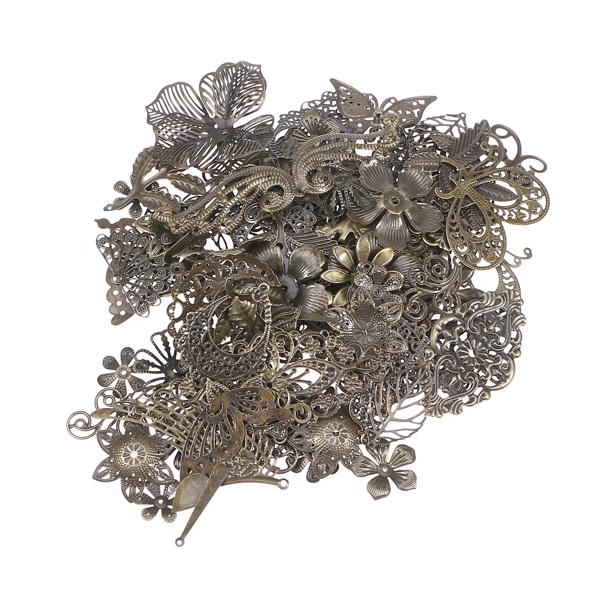 

60- Metal Charms for DIY Necklace Bracelet Earrings Hairpin Vintage Jewelry Making Charm Pendant Accessories