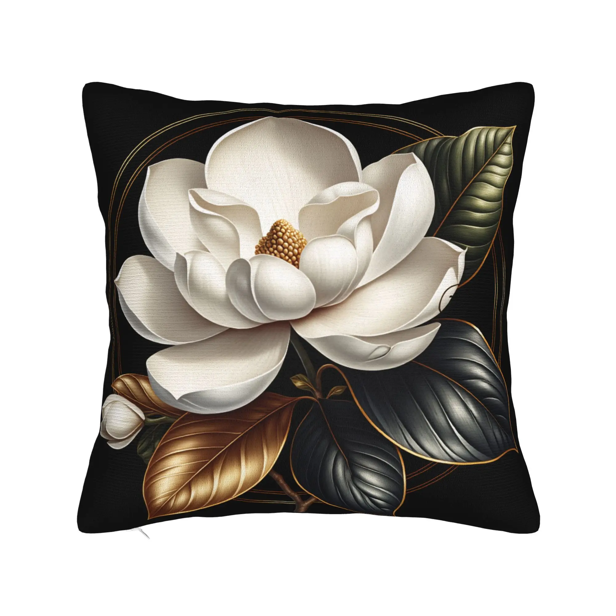 Black White Gold Flower Pillow Cover  Morden Pillow Case For Sofa Home Decor Soft Cushion Cover Gift