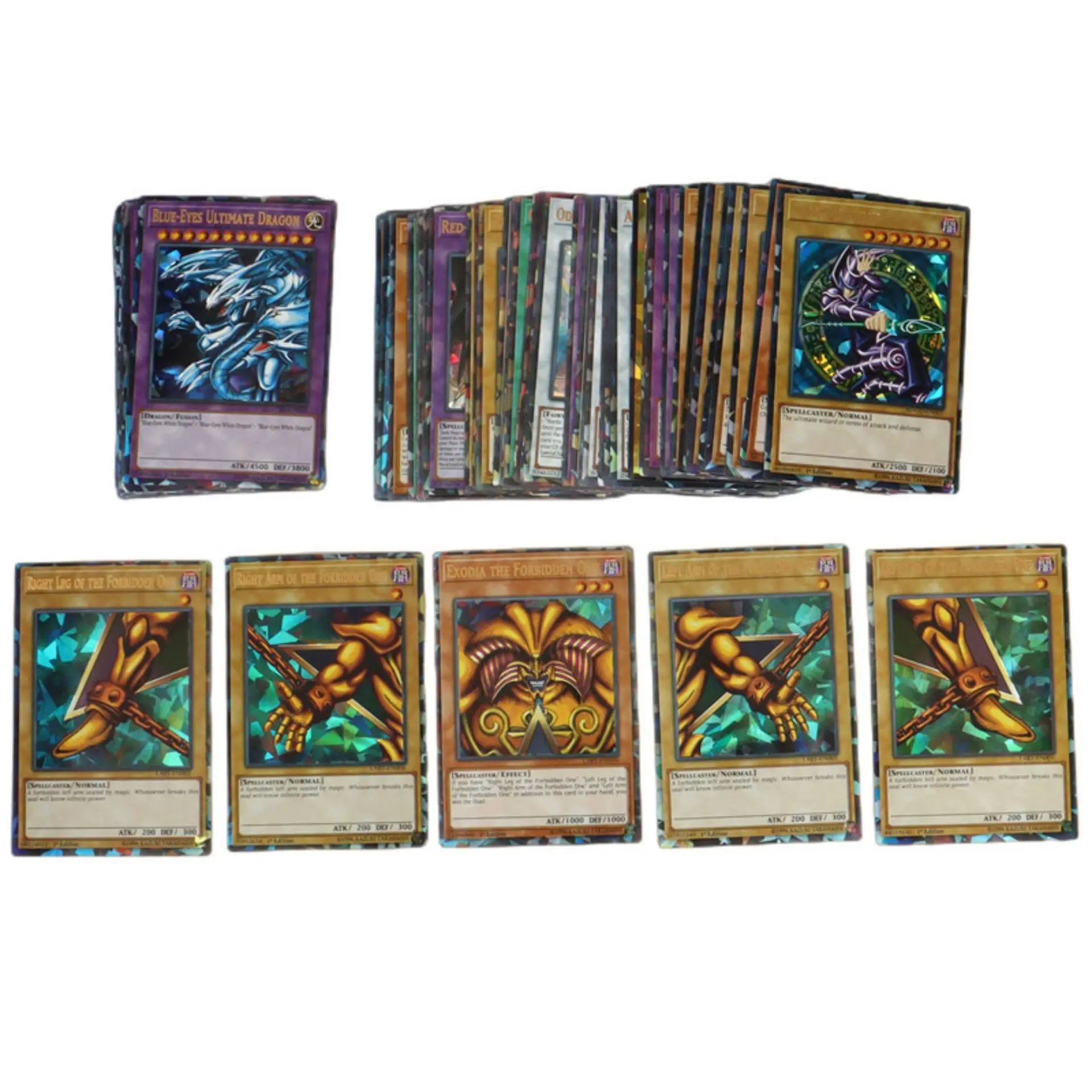 72PCS/SET Metal Box Laser YU GI OH Flash Card English Card Blue Eyes White Dragon Hot Stamping Game Collection Cards Toy Gift