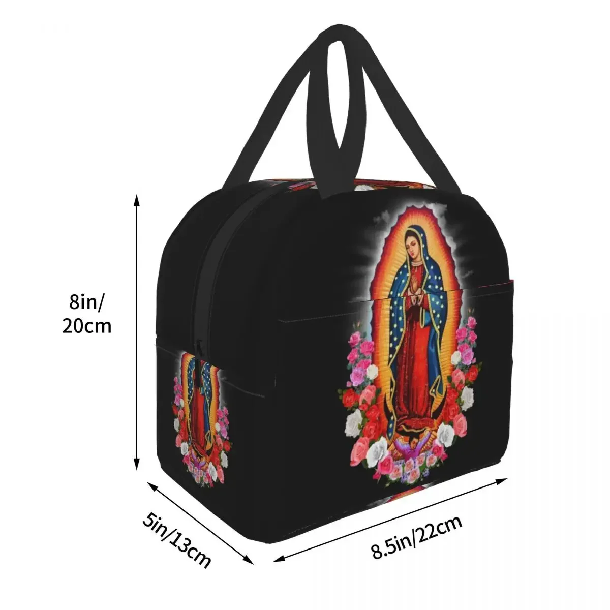 Virgin Mary Of Guadalupe Resuable Lunch Box Waterproof Mexico Catholic Saint Thermal Cooler Food Insulated Lunch Bag Office Work