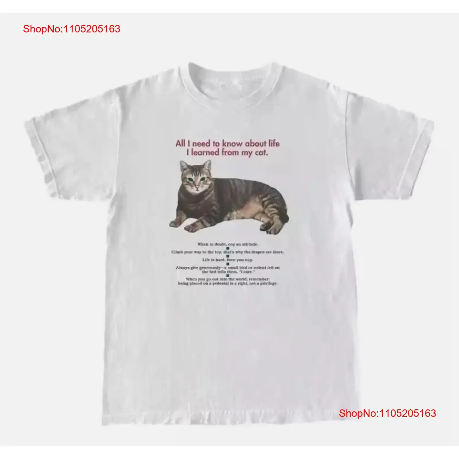 Vintage 90s Deadstock All I Need To Know About Life Learned From My CaT T Shirt vintage Washed Casual graphic Slightly Soft