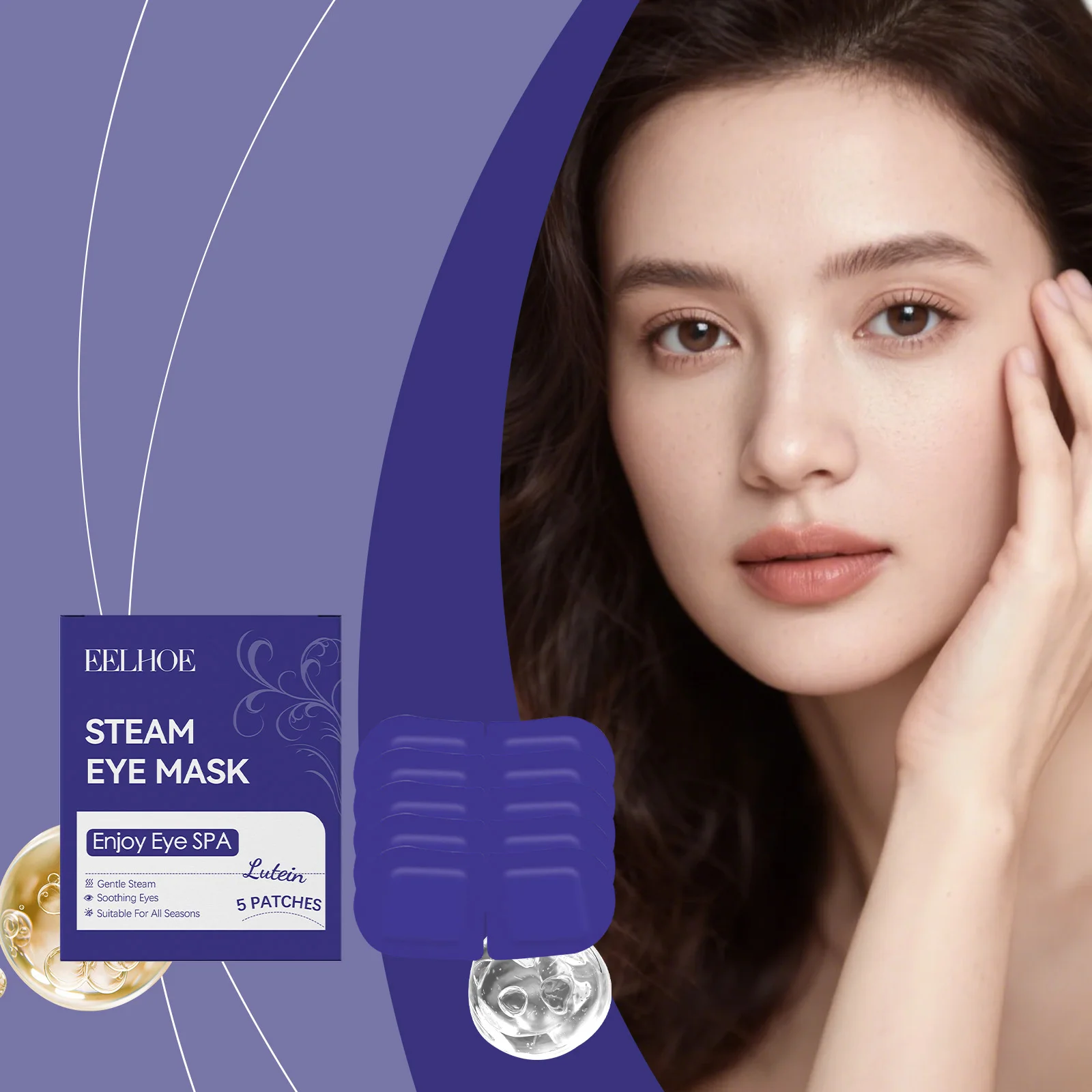 Eelhoe Steam Eye Mask Warm Steam Soothing Eye Care Relieve Eye Fatigue Dryness Discomfort Reduce Eye Swelling Portable Eye Patch