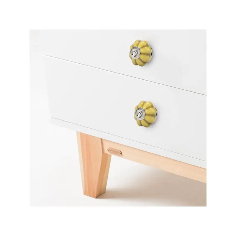 3 قطعة مقابض سحب مقابض باب اليقطين من السيراميك الأصفر #6