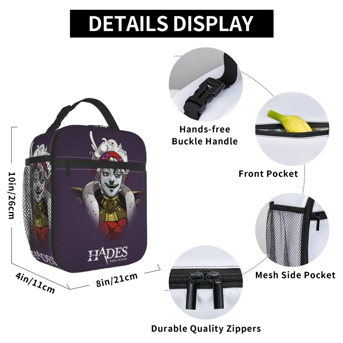 Role Playing Games Hades Insulated Lunch Bag for Kids School Cooler Thermal Food Box Tote Portable Lunch Boxes Container