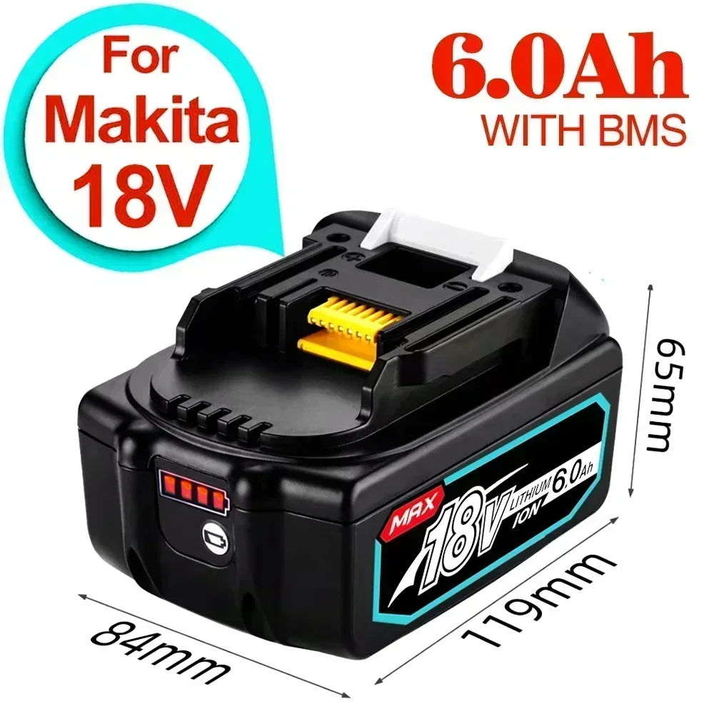 마키타 전동 공구용 충전식 배터리, LED 리튬 이온 교체, LXT BL1860 1850, 18 V 6.0, 8.0Ah, 18 V, 9 A, 6000mAh