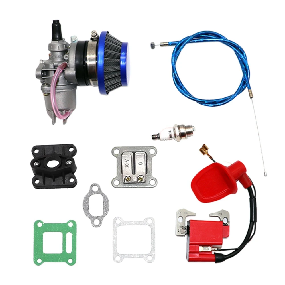 Motorcycle Carburetor with Air Filter Carburetor with Ignition Coil for 47CC 49CC Mini Moto Dirt Bike ATV Quad