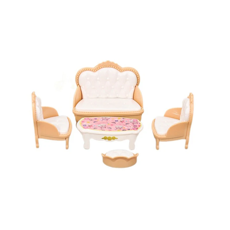 Conjunto de móveis em miniatura modelo para casa escala 1:12, sofá, TV, mesa de centro, ideal para decoração e brincar de casa de bonecas