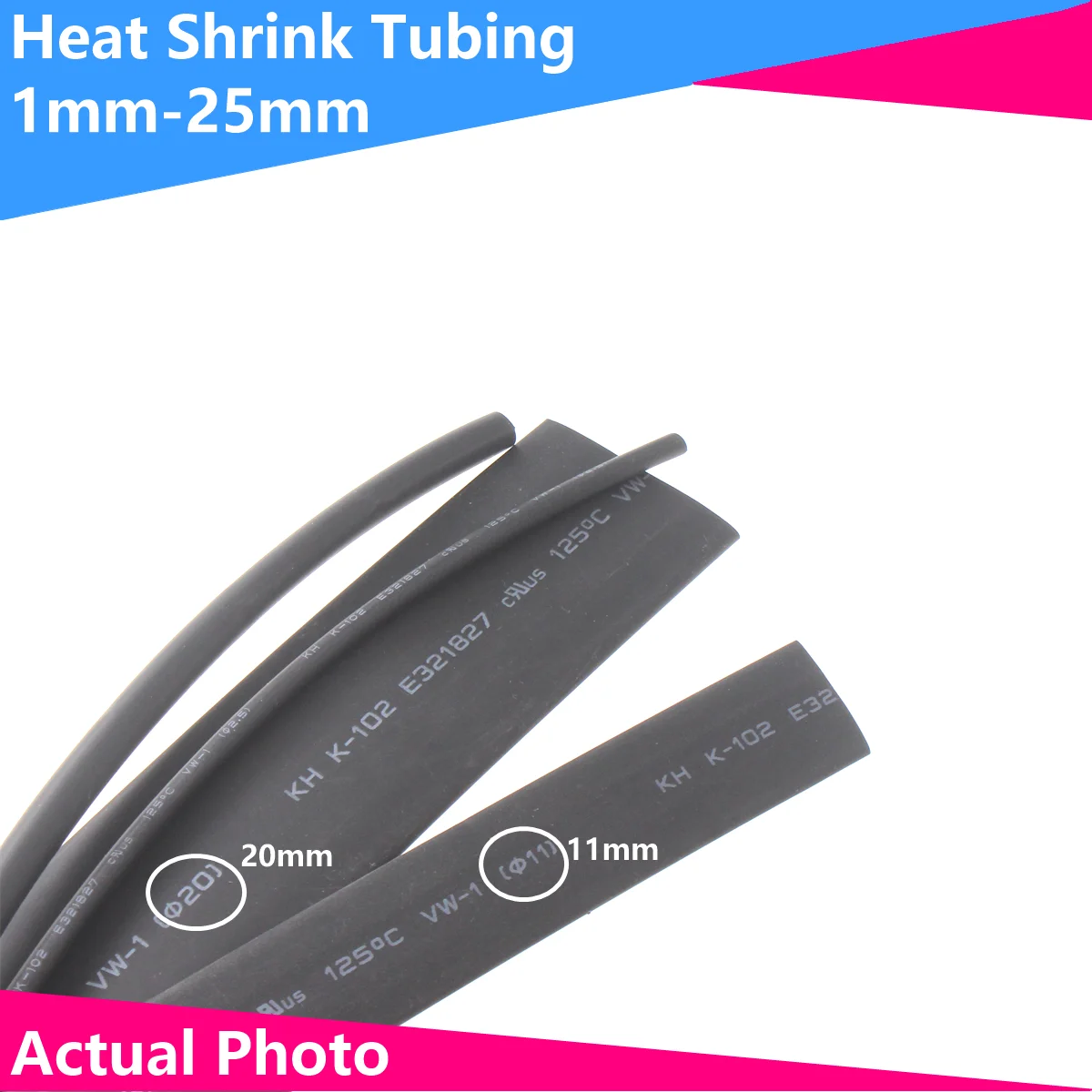 Heat shrink tube insulation Heat shrink tube repair 1MM 2MM 3MM 5MM 10MM 12MM 20MM 25MM hot blown waterproof electrical adhesive