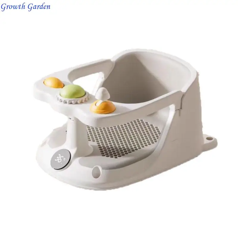 

Infant Bathtub Baby Bath Temperature Display Provides Backrest Support E65D
