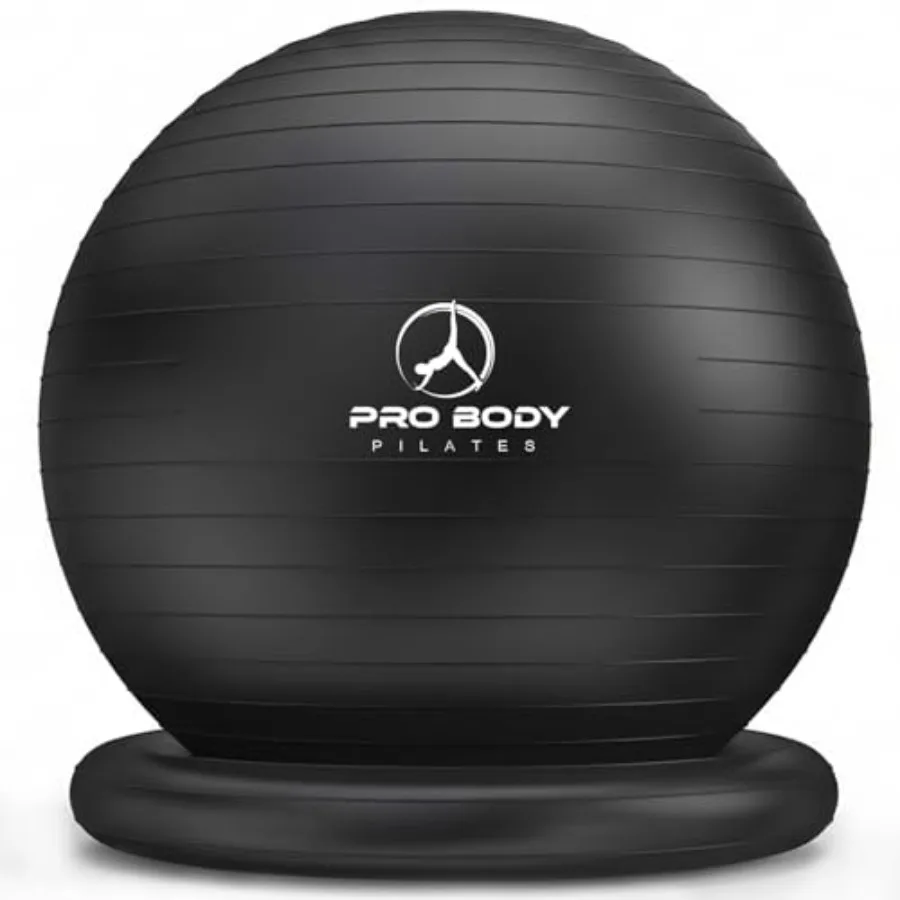 

Yoga Ball Chair, Exercise Ball Chair with Base or Stand for Home Office Desk Sitting or Workout, Balance Ball and Stability Bal