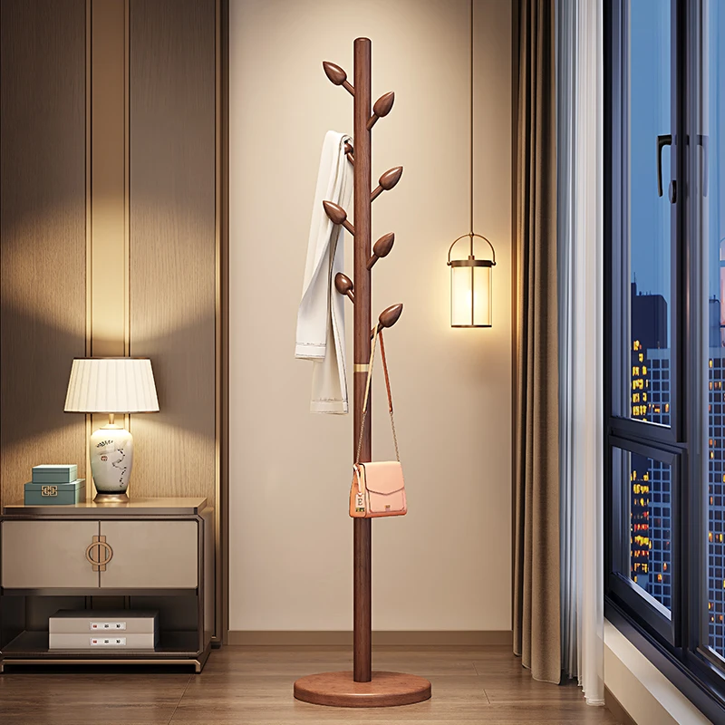 All solid wood hangers, floor-to-ceiling bedrooms, simple rooms, coat racks, indoor stand-up shelves, office clothes racks