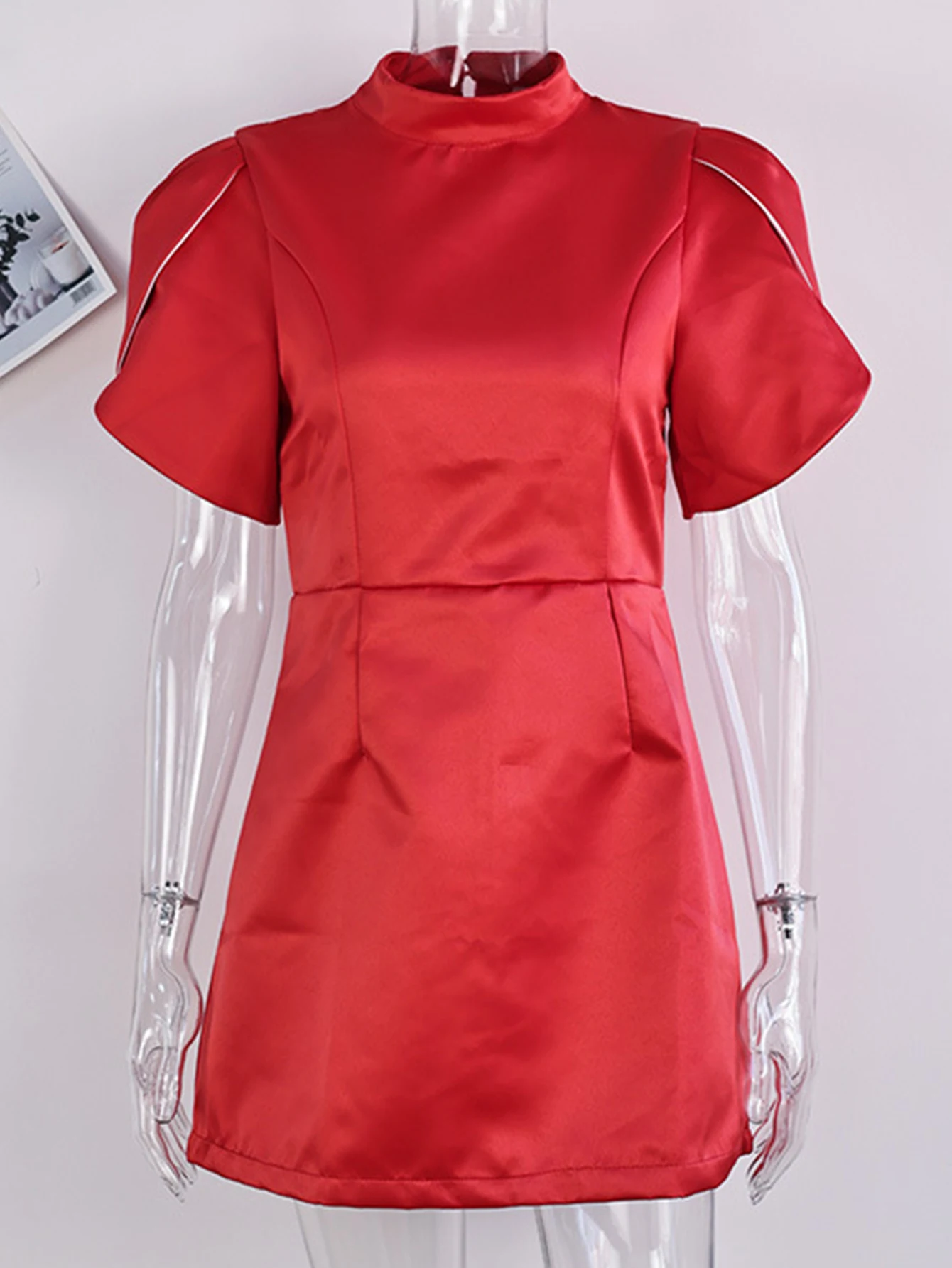 knee length dresses for ladies Aurelie Appliqué Short Sleeve Mini Dress – Elizabeth Anthony