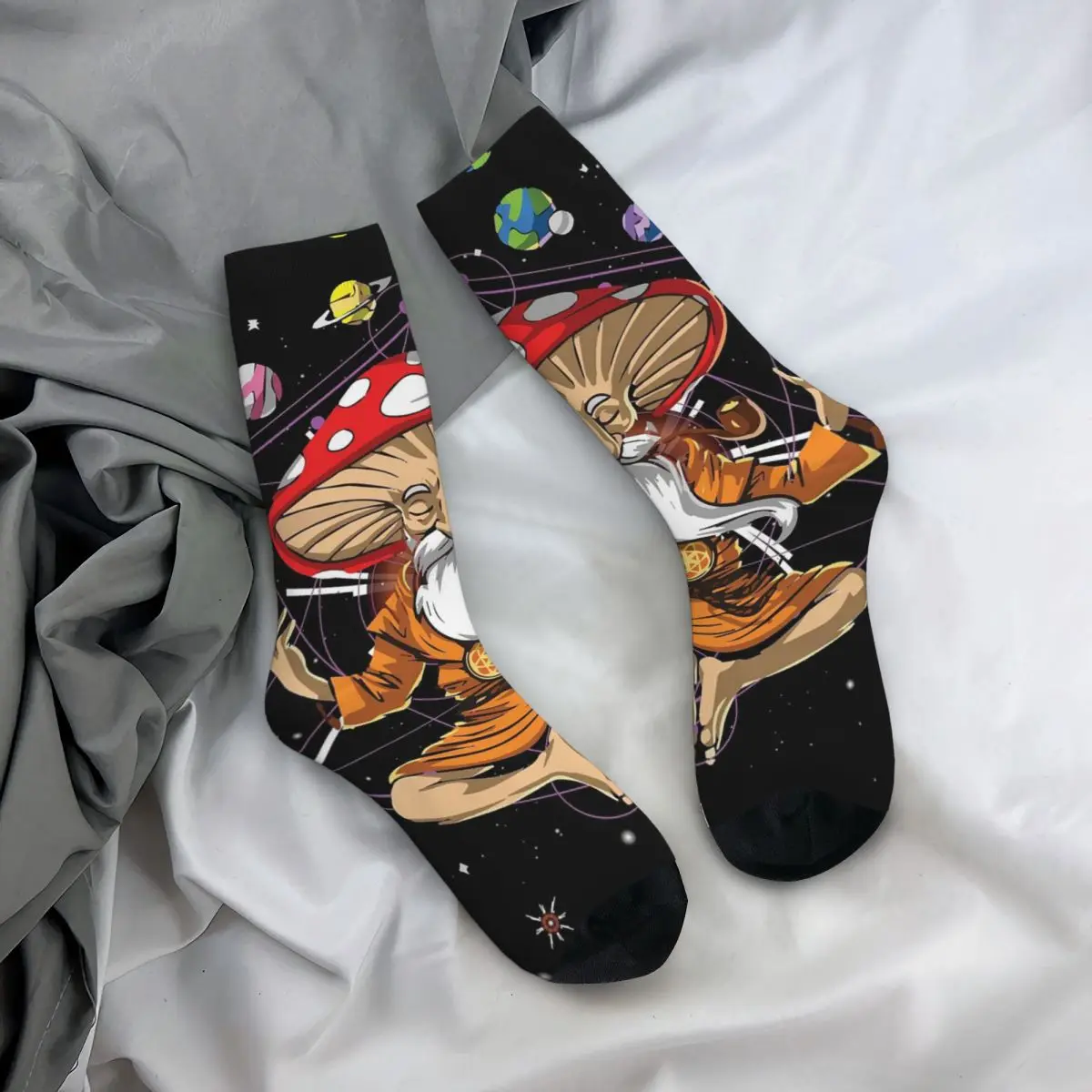 

All Seasons Crew Stockings Retro Meditation Gnome Socks Fashion Long Socks Accessories for Men Women Christmas Gifts