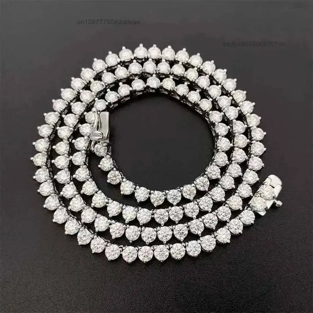 Customized 925 Silver Red Blue Green Black Diamond Tennis Chain Bracelet Colorful Moissanite Tennis Necklace