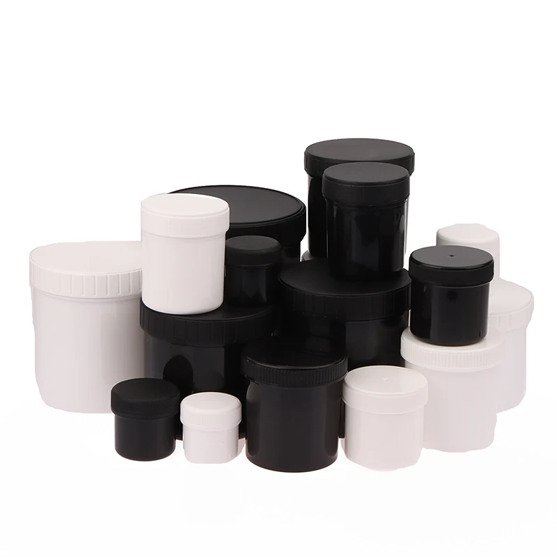 1pcs 30ml-600ml White/Black Plastic Jar Mask Jar Cream Jar Food Storage Tank Cosmetic Empty Container Makeup Box