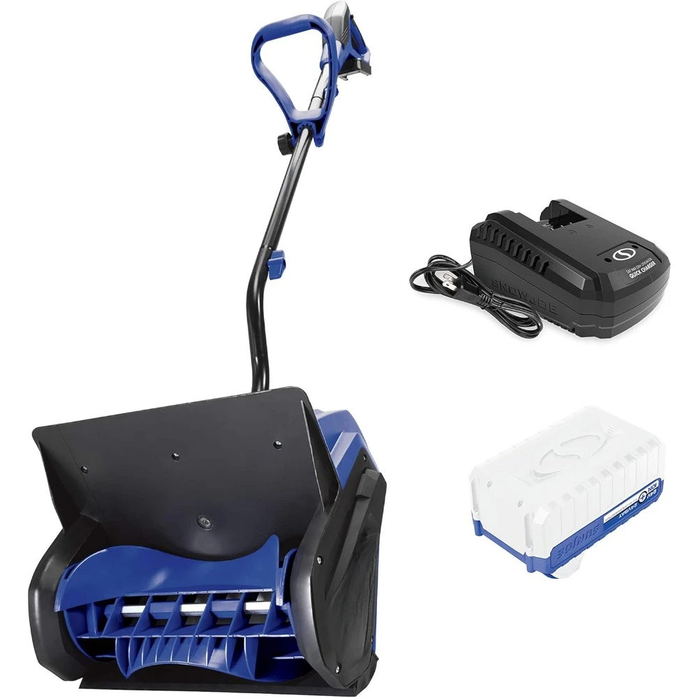 Cordless Snow Shovel Kit with 4.0Ah Battery and Charger, Blue, 24V, 13 Inch