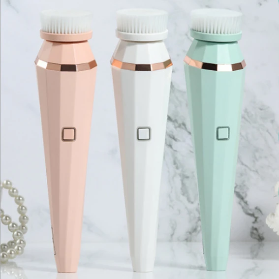 380mA multi-function Portable sonic Electric facial cleaner Silicone cleaning brush Deep  tools massage USB charging Soft hair