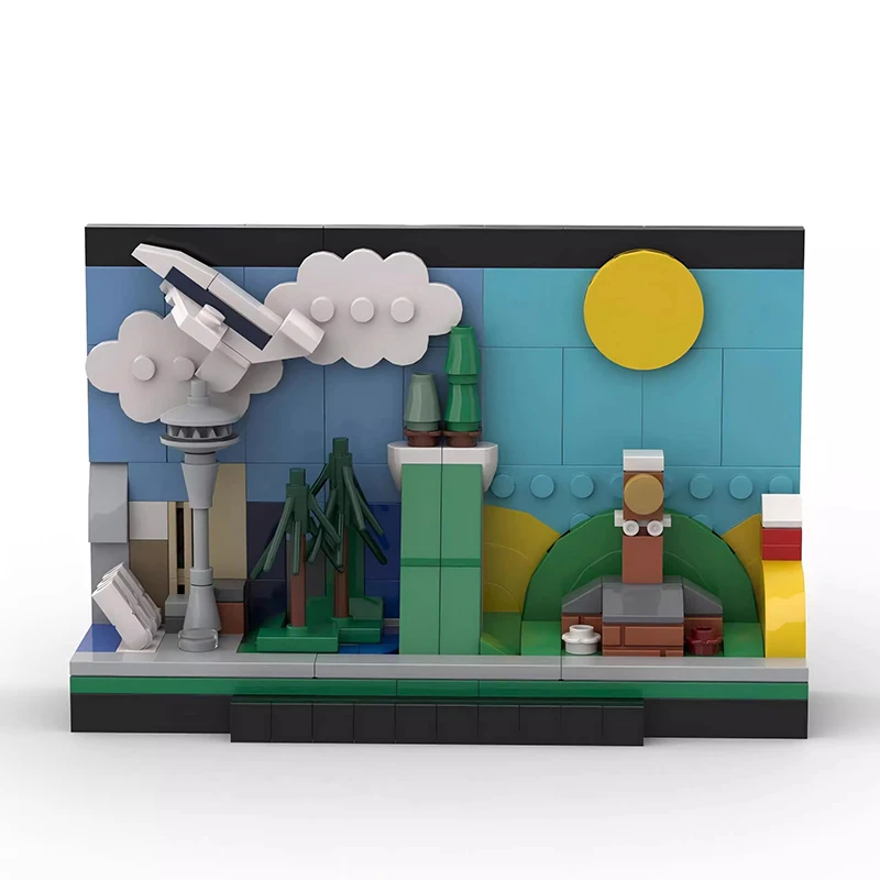 Bricklink Ideas رحلة طريق عبر الولايات المتحدة الأمريكية بطاقة بريدية فنية لمدينة الورد واشنطن أوريغون يوتا فلوريدا مجموعات ألعاب مكعبات البناء هدية