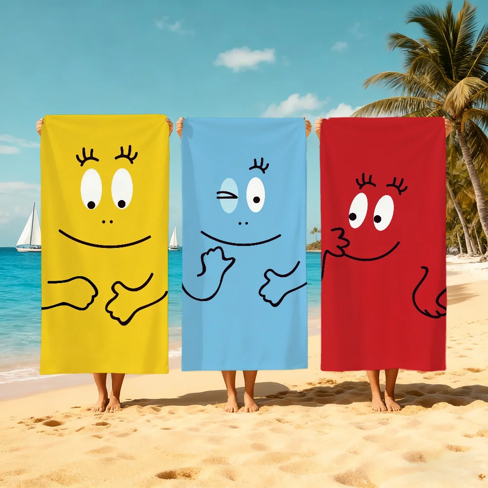 Bb-Barbapapas-S Cartoon-Handtuch Strand Schnelltrocknend Weiches Pool-Handtuch Geschenk für Reisen Fitness Dusche Camping Sport