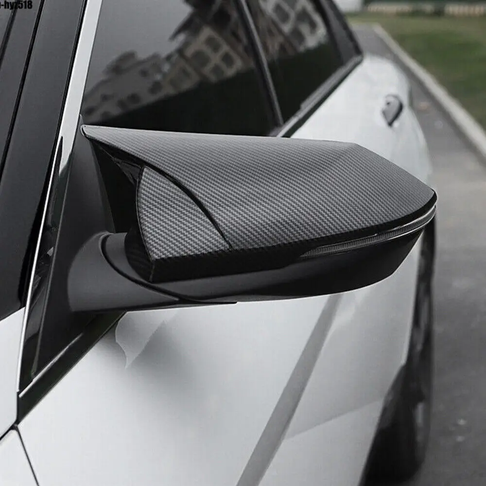 For Hyundai Elantra 2021 2022 Car Rearview Side Mirror Cover Wing Cap Exterior Sticker Door Rear View Case Trim Carbon Fiber