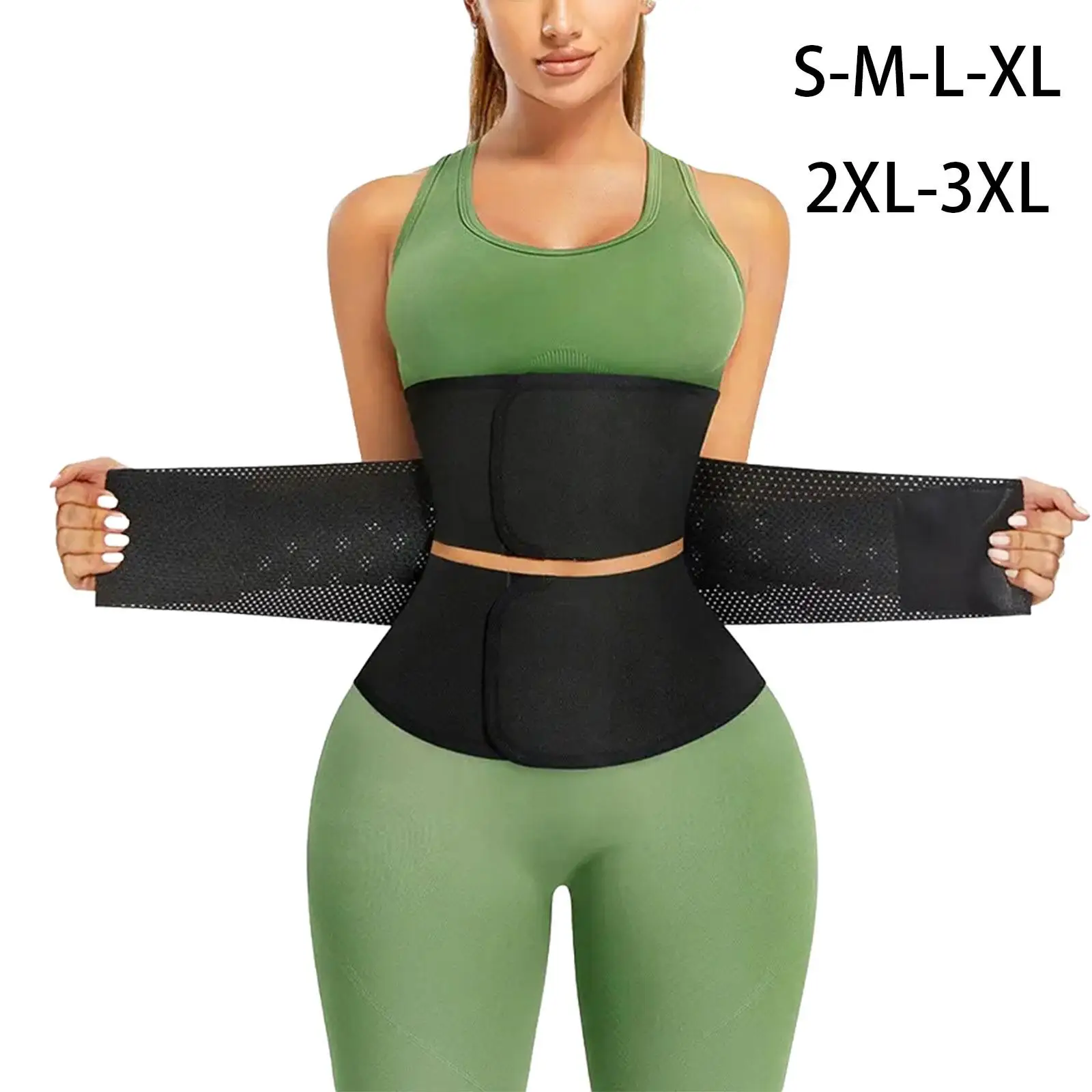 Waist Trainer Belly Band Women Men Adjustable Waist Trimmer Belt Waist Trainer Corset for Pilates Yoga Gym Exercise Working Out