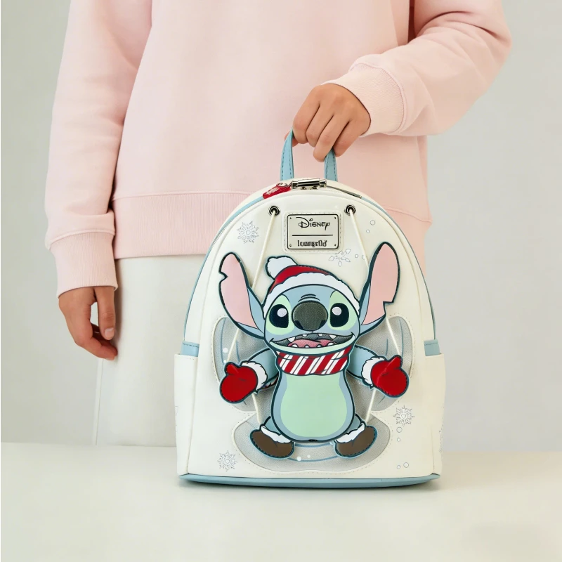 

Disney Loungefly Lilo & Stitch Santa Hat Stitch Holiday Design Mini Backpack Fashion Gift For Disney Fans & Daily Use