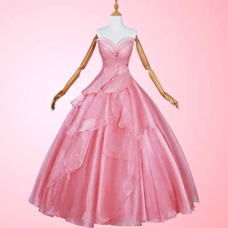 

Wicked Glinda Cosplay Costume Pink Princess Dress Musical Movie Outfits Halloween Christmas Fancy Party Dress for Women