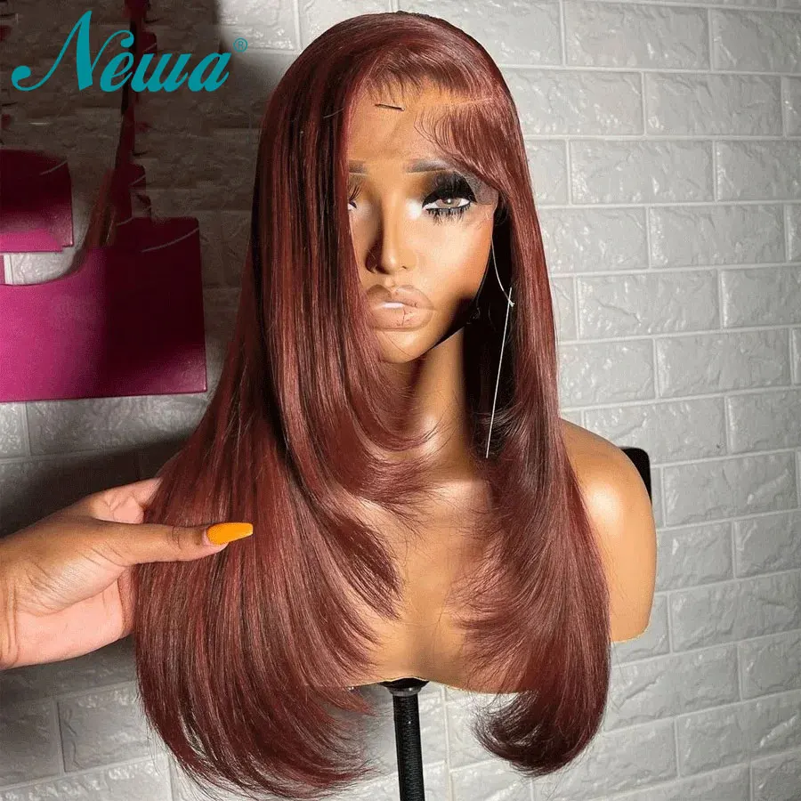 Human Hair Wigs 5x5/6x6/7x7 Glueless HD Lace Closure Wigs Layer Cut Straight Wig Pre Plucked Bleached Knots 13x4 HD Frontal Wigs