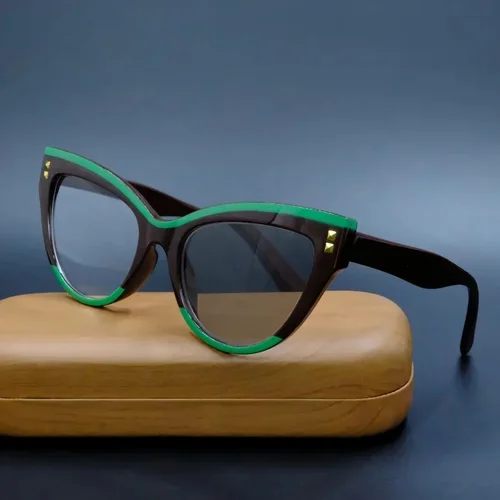 Imagen 2 del producto Gafas fotocromáticas redondas para miopía con uñas de arroz, gafas de moda personalizadas con protección UV para mujer, menos dioptrías de 0 a 4,0