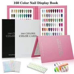 New 160Colors Waterproof Nail Display Book Nail Polish Books With 240 Fake Nails Tips False Nails Styles Showing Book Nails Tool
