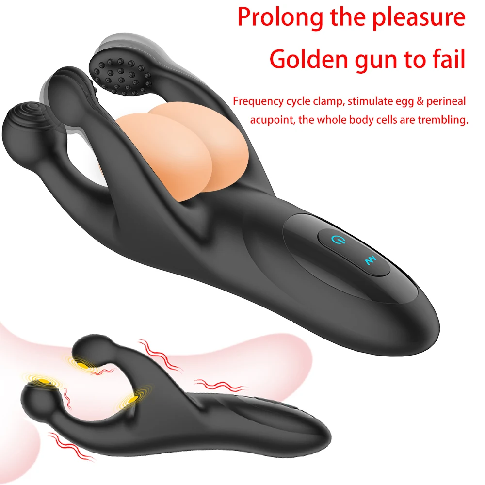 Testicle Massager Vibrators for Men Sexy Toys 10 Speeds Vibrating Prostate Massager Silicone Adult Goods for Men Couple Erotic