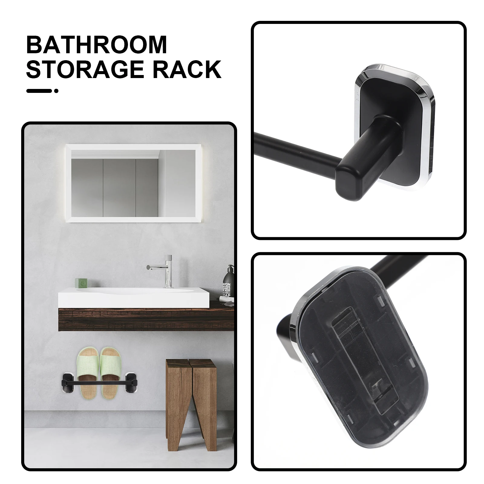

1pcs Space Saving Wall Mounted Shoe Rack No Punching Slippers Storage Shelf Bathroom Towel Hanger Slipper Holder For Entryway