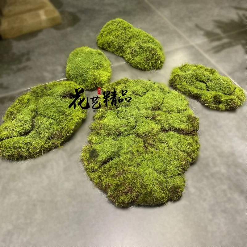 Landscape Home Garden Shop Window Office Decor Fake Rock Simulation Artificial Plant DIY Flocked Moss Stone