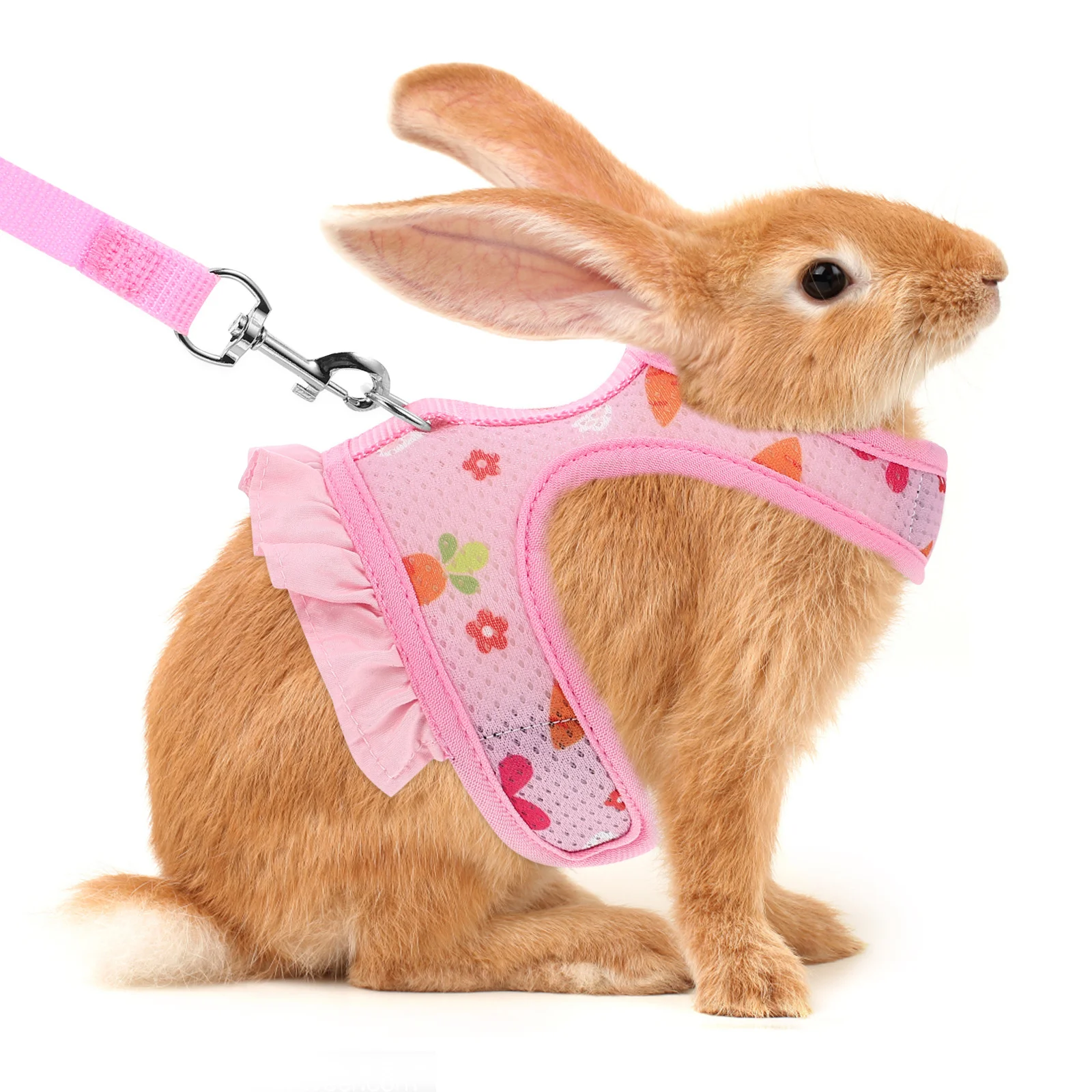 

1Set Rabbit Harness Adjustable Bunny Vest Harness Leash Set Small Pets Traction Rope Kit Comfortable Outdoor Walking Leash