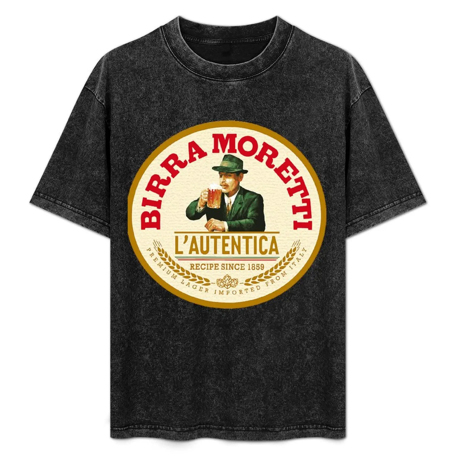 Camiseta respirável para viagem com design icônico vintage do logotipo Birra Moretti 1859, a melhor para comprar