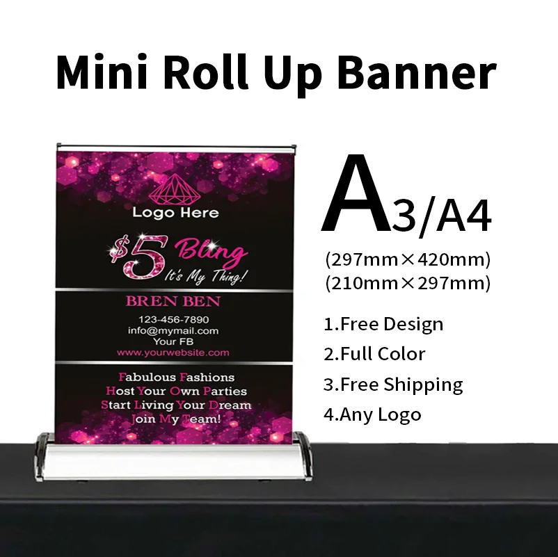 

TB A4/A3 Custom Banner Teardrop Table Mini Roll Up Advertising Banner Stand Exhibition Trade Show Retractable Display Banners