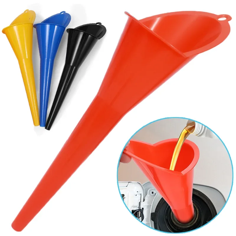 Car Long Stem Plastic Funnel Anti-Splash Gasoline Engine Oil Refuelling Funnels Auto Motorcycle Oil Filler Tools Car Accessories