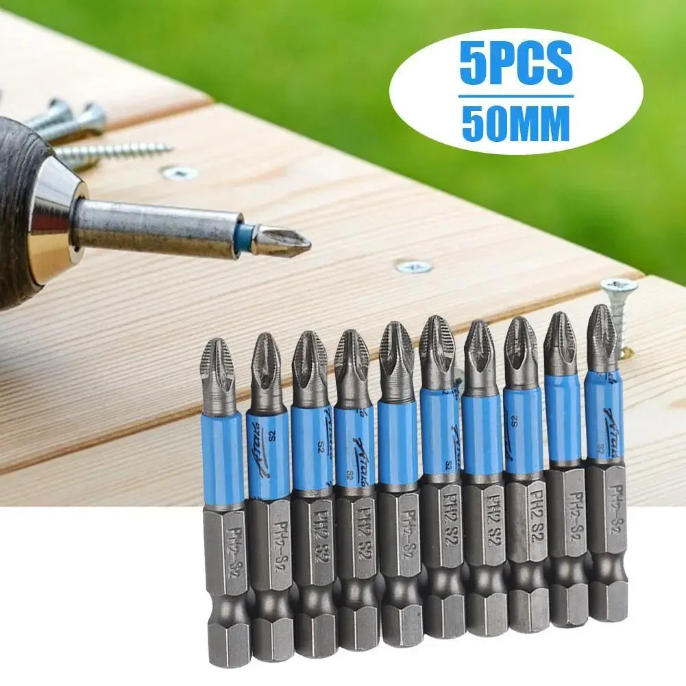 PH2 Hex Shank Screwdriver S2 Head Bits 50mm Cross Non-slip Drill Bits Batch Head Screwdriver Tip Holder Hand Tool