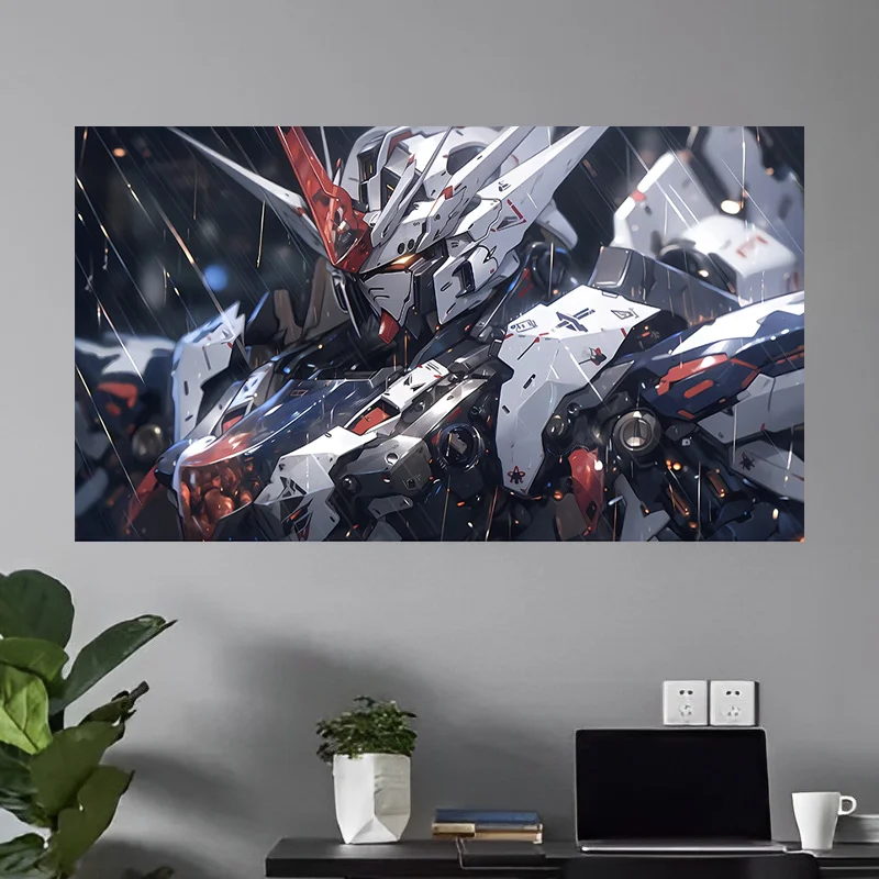 Gundam Mech Decoration Painting Anime Sticker Bar Coffee Shop Wall Sticker Cool Anime Eyes Poster Sticker