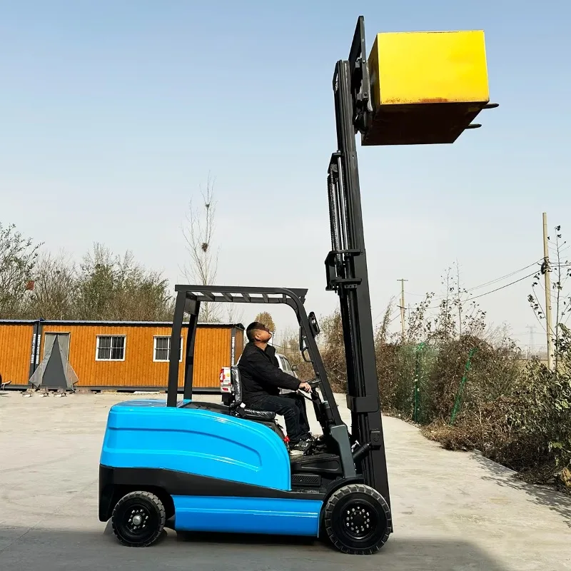 Customized Eco-Friendly 1t 2.5ton 3ton Lithium-Ion Battery Electric Forklift () Duplex Mast 3-9m Lifting Height For