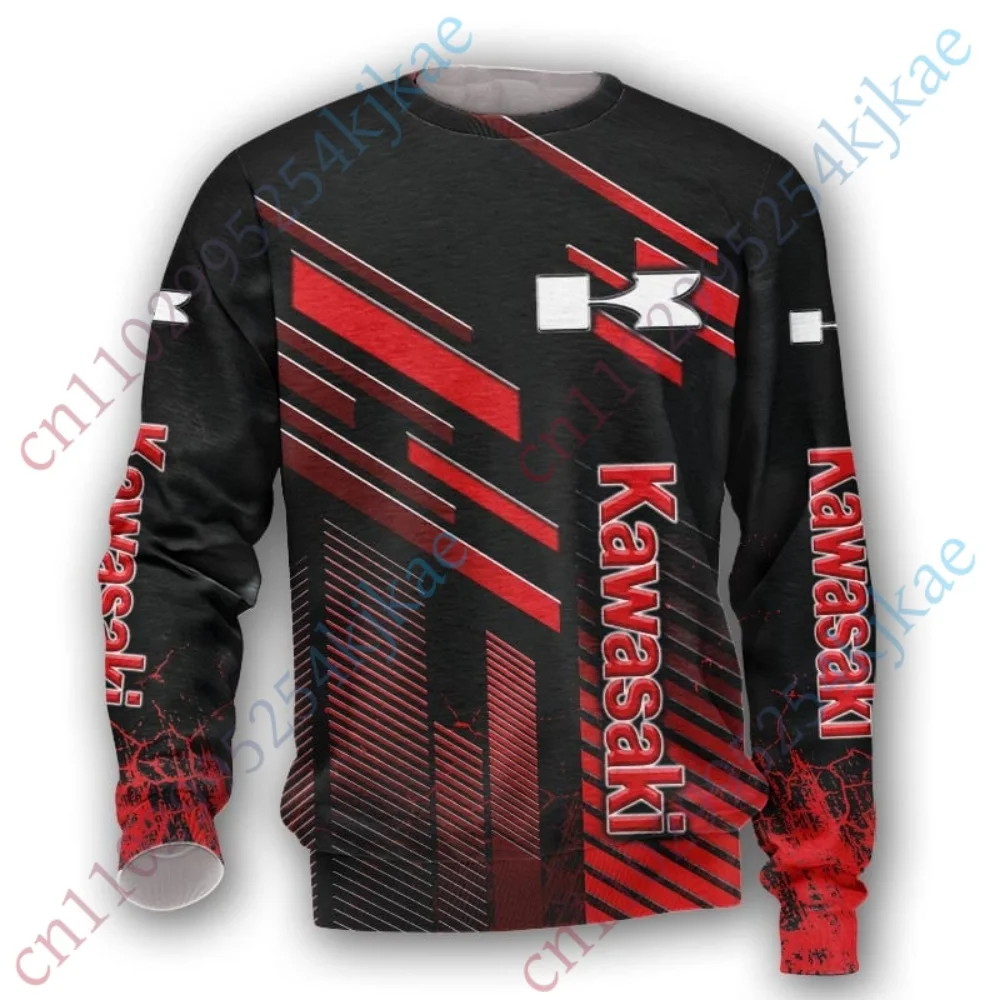 

Kawasaki Oversized T-shirt For Men's Clothing Anime Sweatshirt Casual Round Neck Long Sleeve Tshirt Harajuku Essentials T-shirts