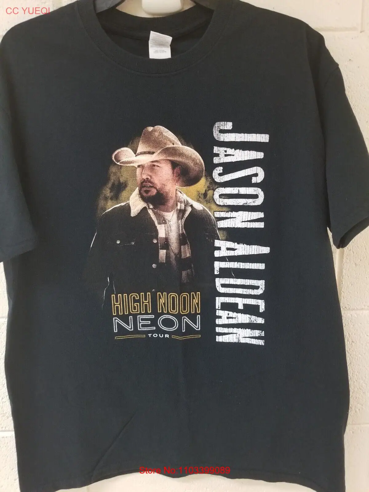 Мужская футболка с надписью «Jason Aldean High Midi Neon Tour 2018»