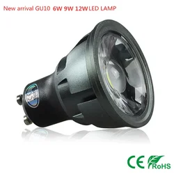 1-6PCS New arrivel GU10 COB dimmable 6w 9w 12w 85 ~ 265v GU10 LED Bulbs Spotlight spot light led Bulb Lampada Warm / Cool Whi